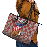 Croatia Leather Tote Bag Kuna Zlatica With Symbol - Wonder Print Shop