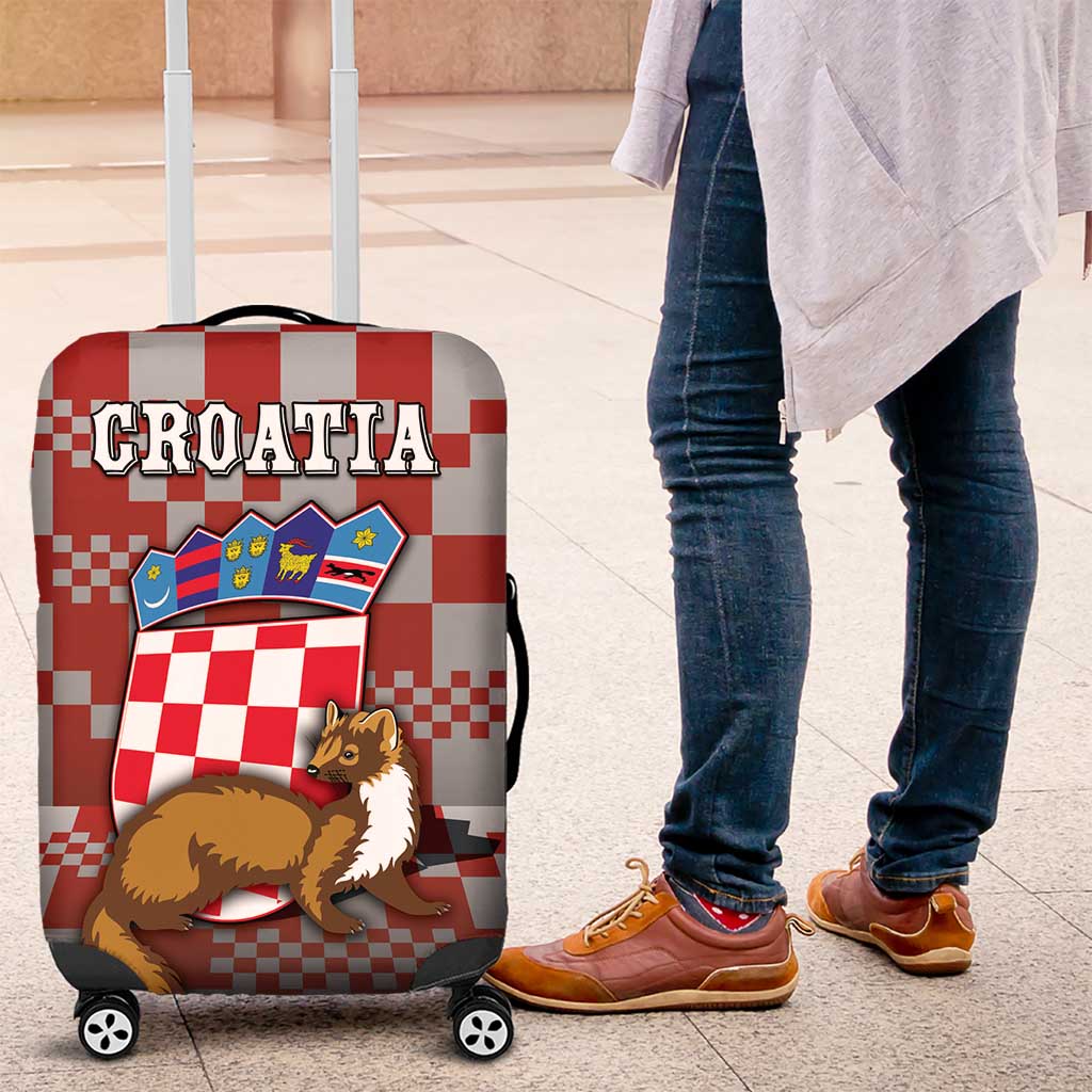 Croatia Luggage Cover Kuna Zlatica With Symbol - Wonder Print Shop