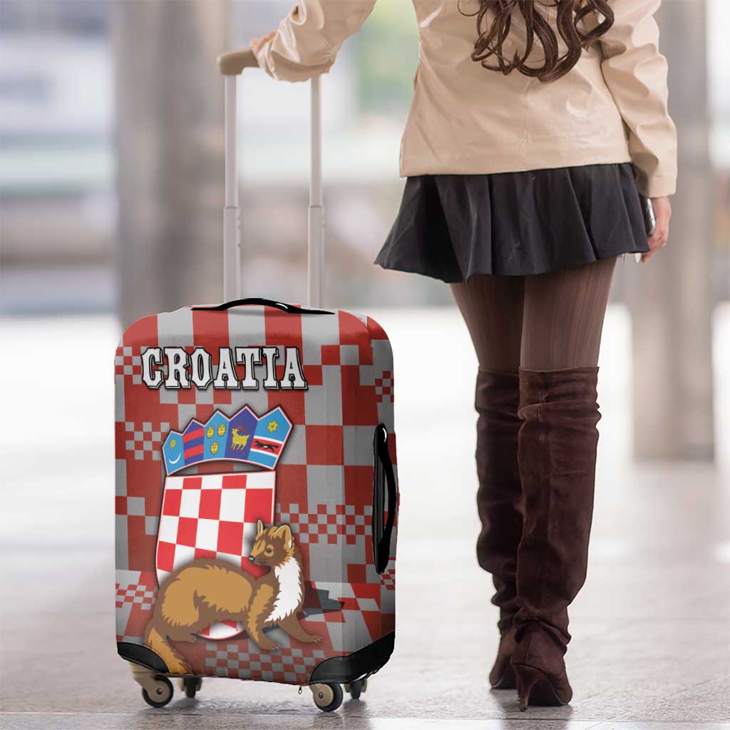 Croatia Luggage Cover Kuna Zlatica With Symbol - Wonder Print Shop