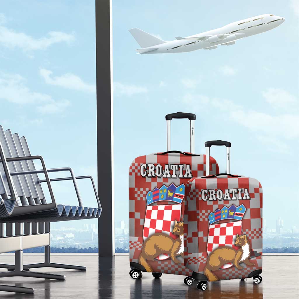 Croatia Luggage Cover Kuna Zlatica With Symbol - Wonder Print Shop