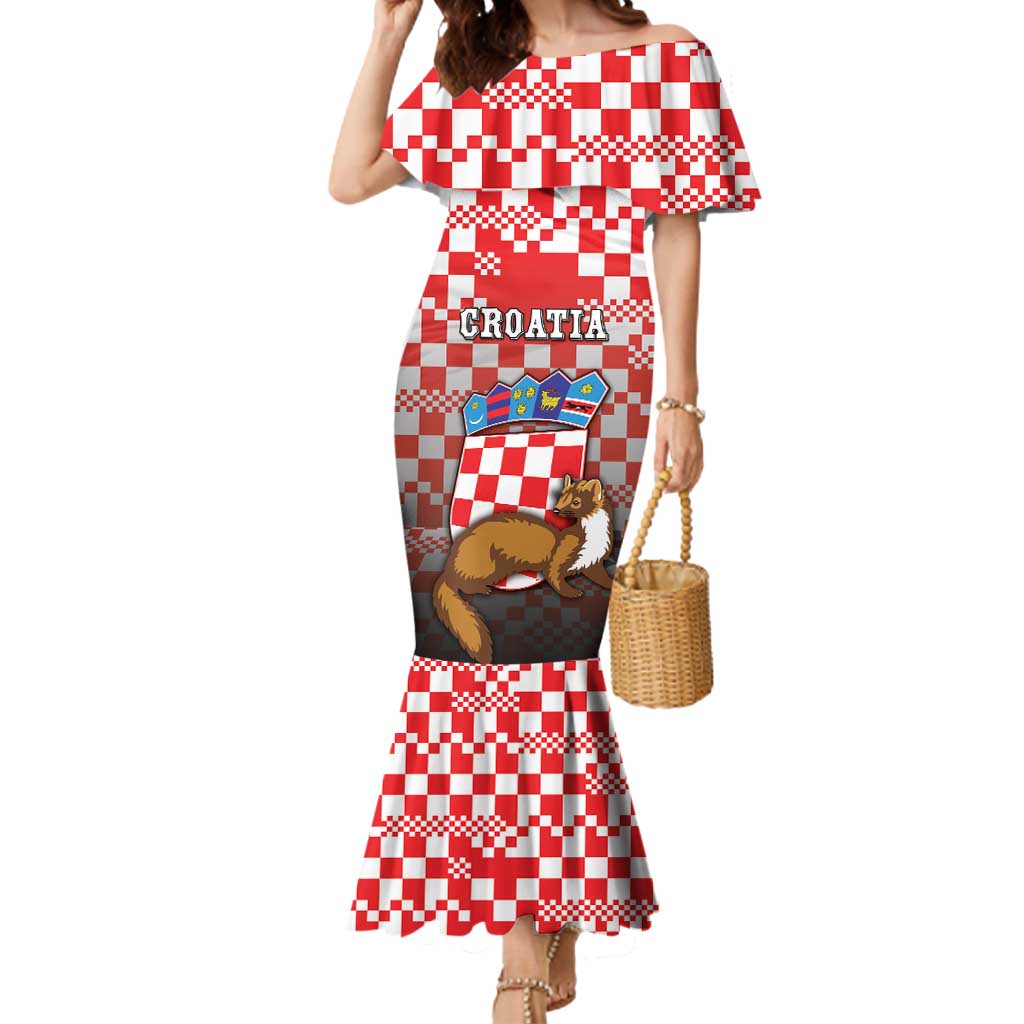Personalized Croatia Mermaid Dress Kuna Zlatica With Symbol - Wonder Print Shop