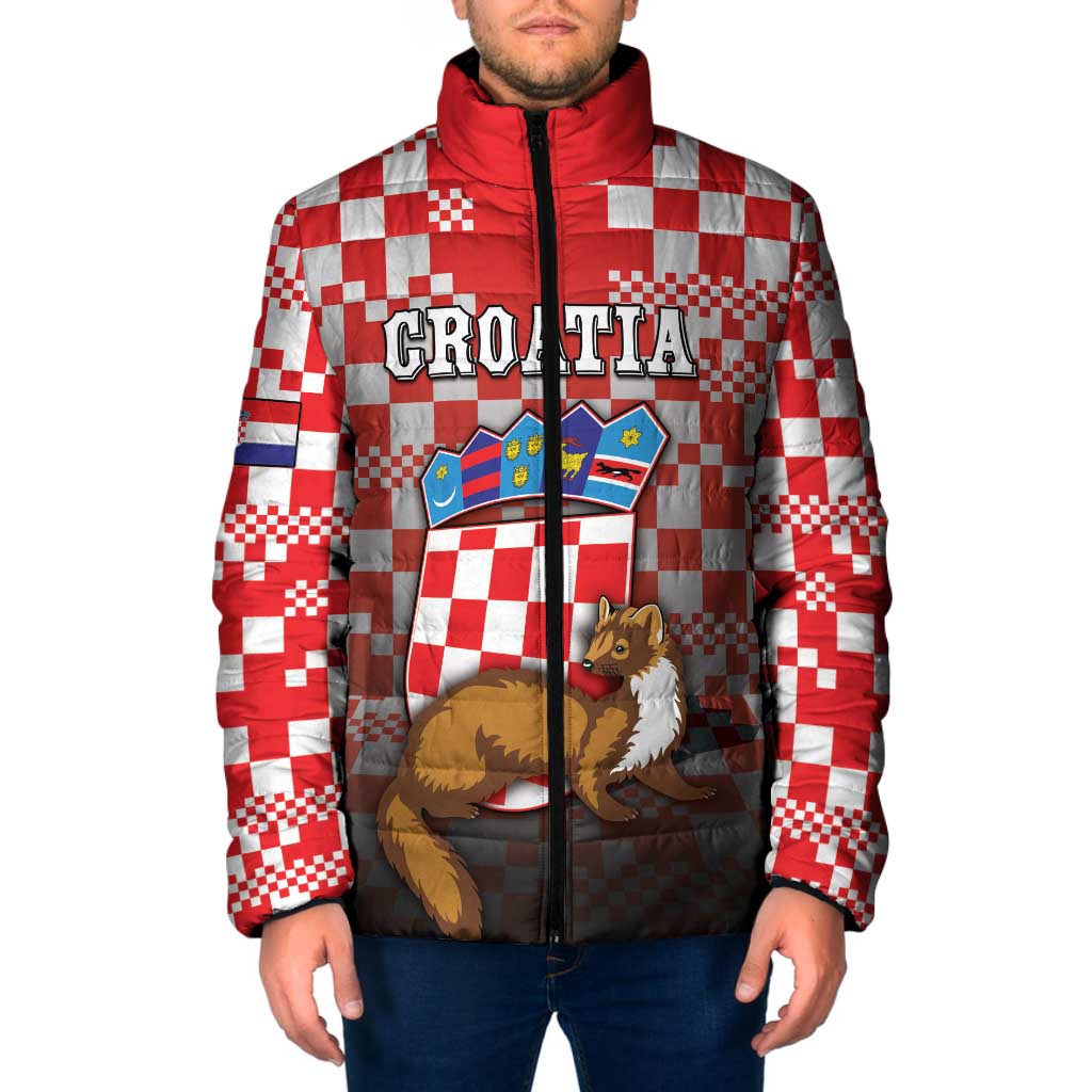 Personalized Croatia Padded Jacket Kuna Zlatica With Symbol - Wonder Print Shop