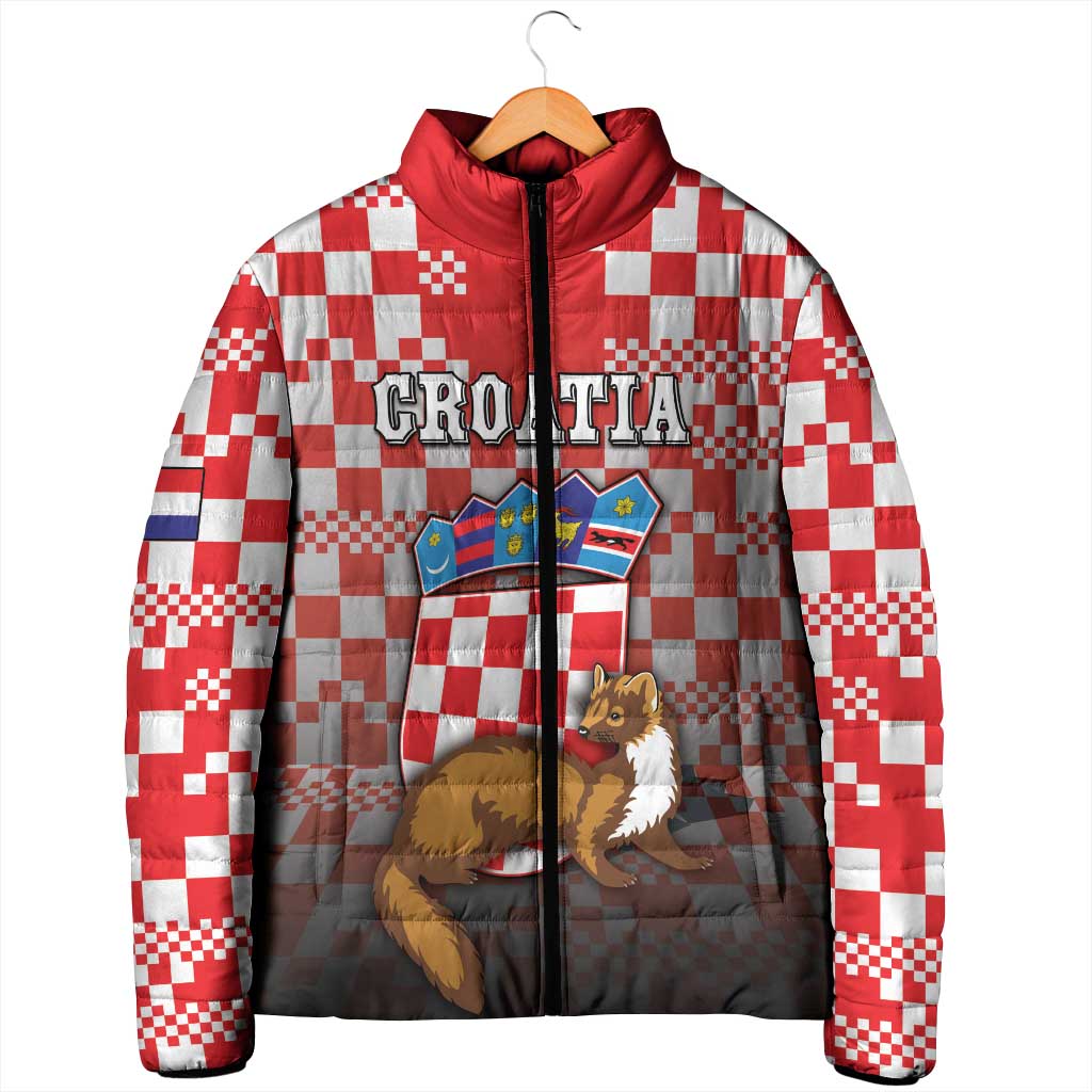 Personalized Croatia Padded Jacket Kuna Zlatica With Symbol - Wonder Print Shop
