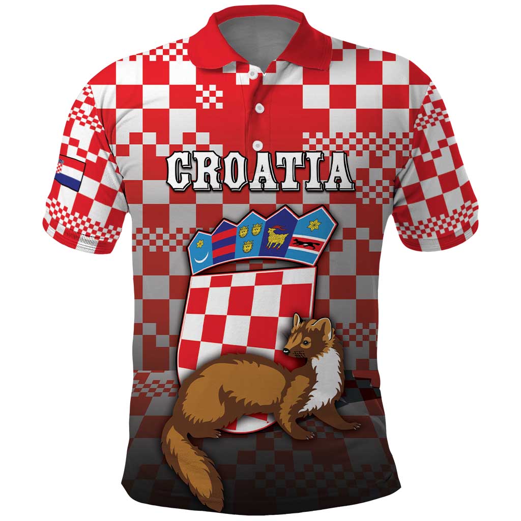 Personalized Croatia Polo Shirt Kuna Zlatica With Symbol - Wonder Print Shop