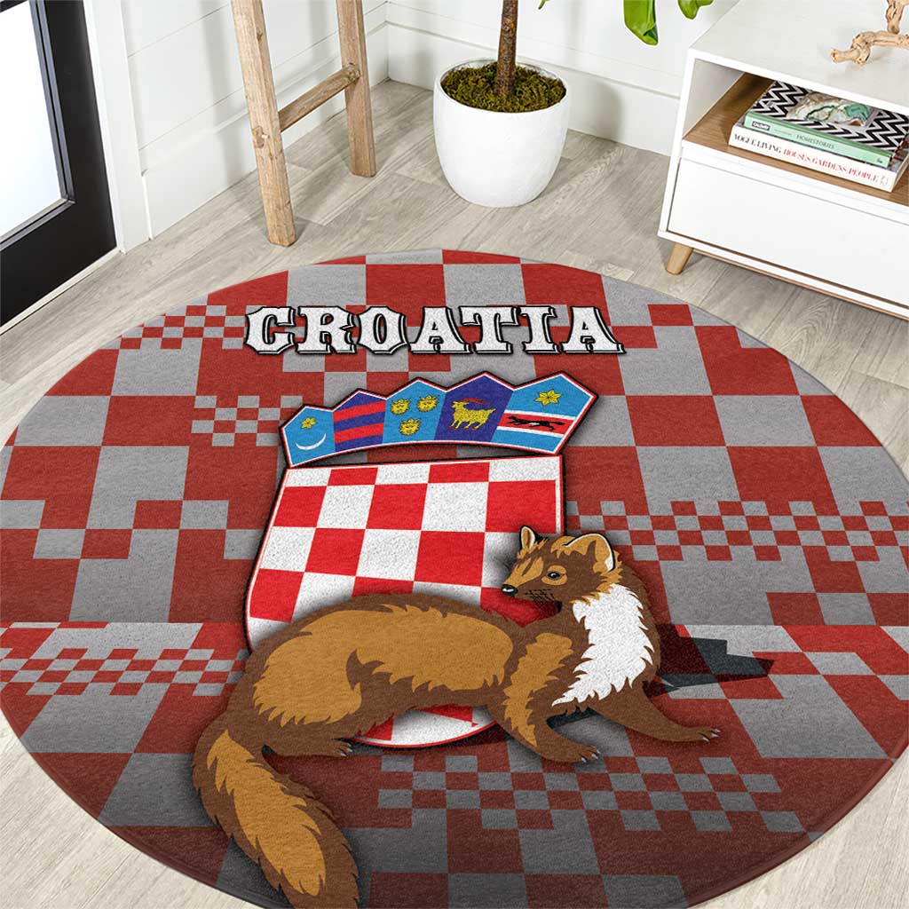 Croatia Round Carpet Kuna Zlatica With Symbol - Wonder Print Shop