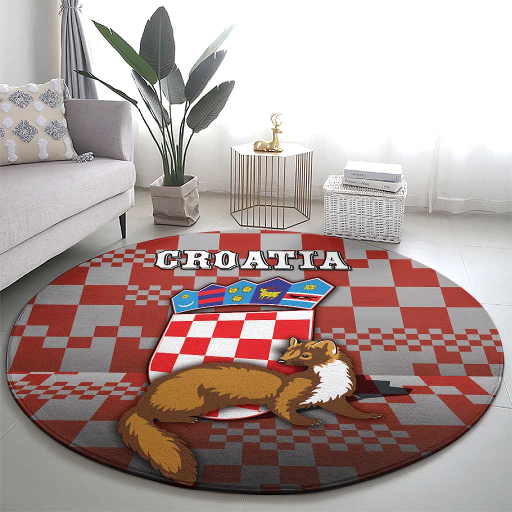Croatia Round Carpet Kuna Zlatica With Symbol - Wonder Print Shop