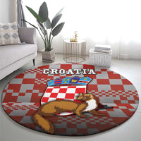 Croatia Round Carpet Kuna Zlatica With Symbol - Wonder Print Shop