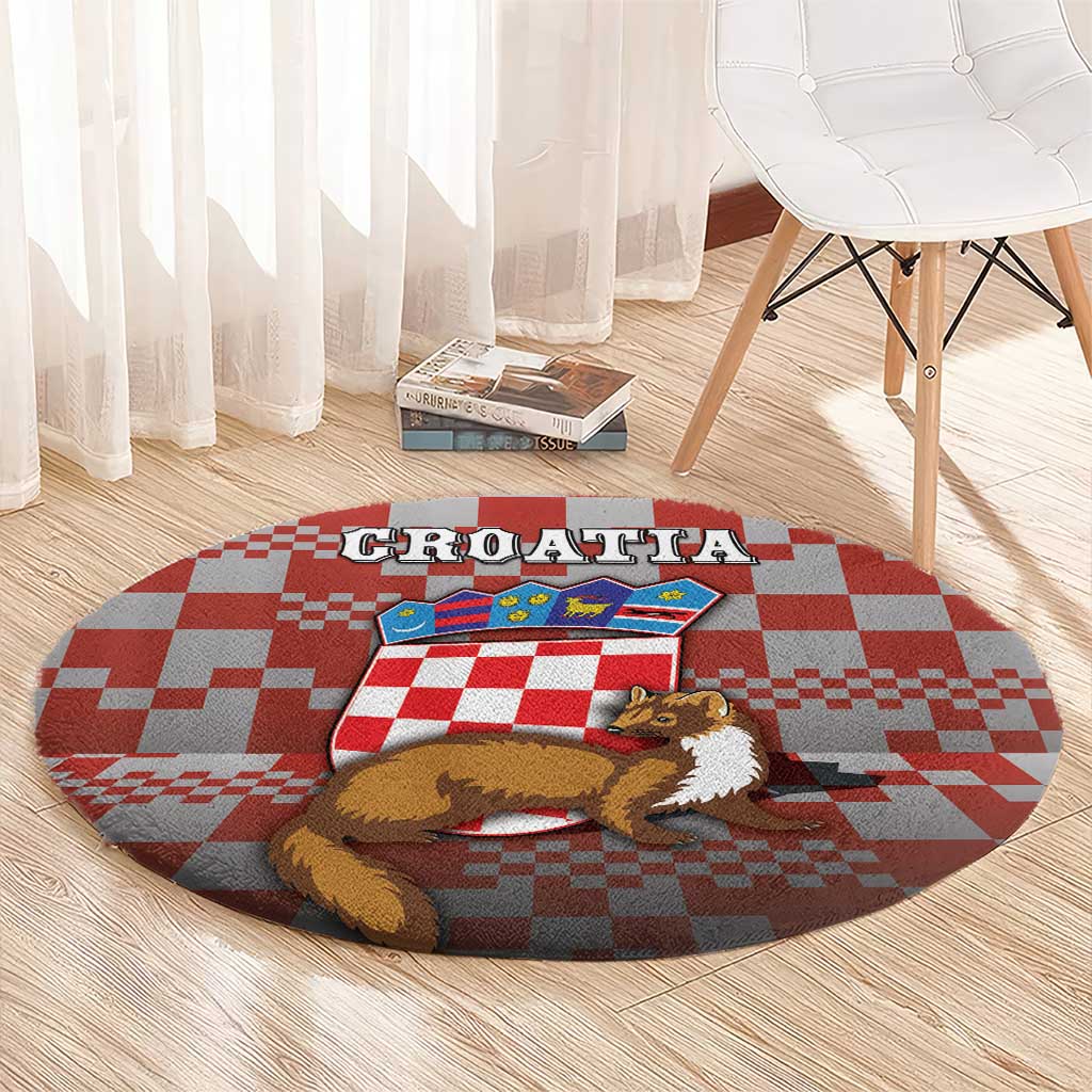 Croatia Round Carpet Kuna Zlatica With Symbol - Wonder Print Shop