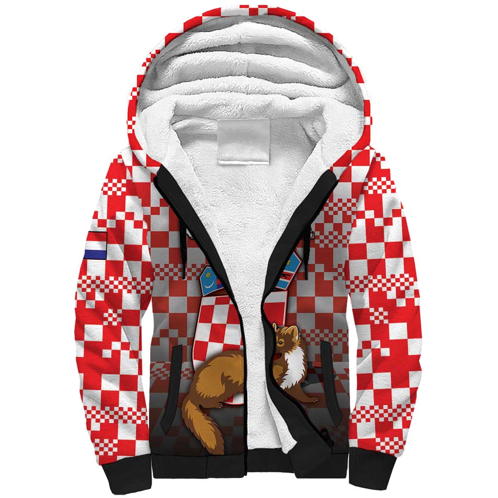 Personalized Croatia Sherpa Hoodie Kuna Zlatica With Symbol - Wonder Print Shop