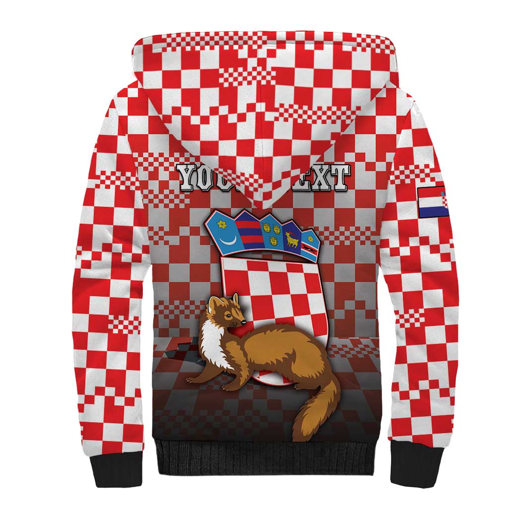 Personalized Croatia Sherpa Hoodie Kuna Zlatica With Symbol - Wonder Print Shop