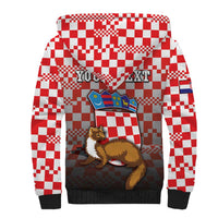 Personalized Croatia Sherpa Hoodie Kuna Zlatica With Symbol - Wonder Print Shop
