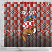 Croatia Shower Curtain Kuna Zlatica With Symbol - Wonder Print Shop