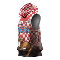 Personalized Croatia Sleeveless Hoodie Kuna Zlatica With Symbol - Wonder Print Shop