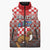 Personalized Croatia Sleeveless Puffer Jacket Kuna Zlatica With Symbol - Wonder Print Shop