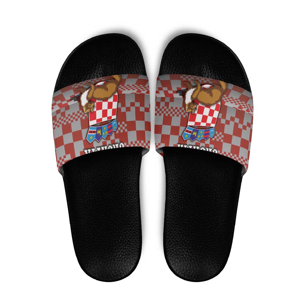 Croatia Slide Sandals Kuna Zlatica With Symbol - Wonder Print Shop