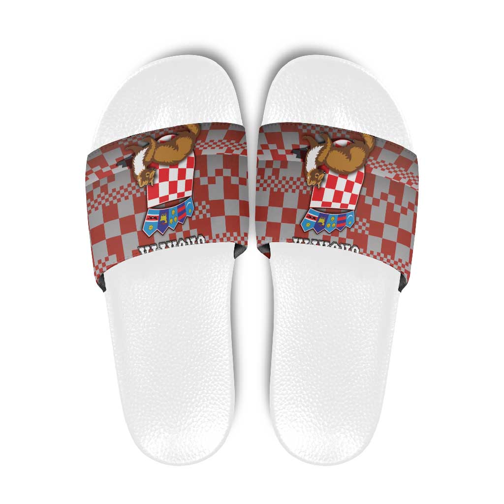 Croatia Slide Sandals Kuna Zlatica With Symbol - Wonder Print Shop