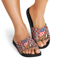 Croatia Slide Sandals Kuna Zlatica With Symbol - Wonder Print Shop