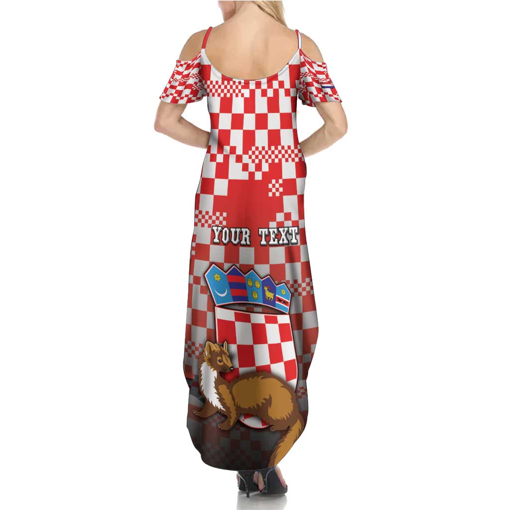 Personalized Croatia Summer Maxi Dress Kuna Zlatica With Symbol - Wonder Print Shop