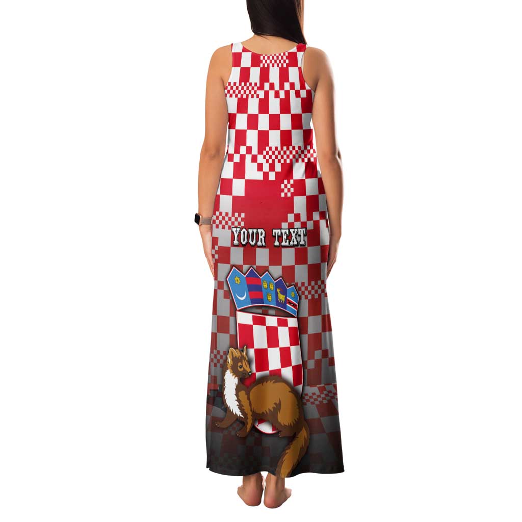 Personalized Croatia Tank Maxi Dress Kuna Zlatica With Symbol - Wonder Print Shop