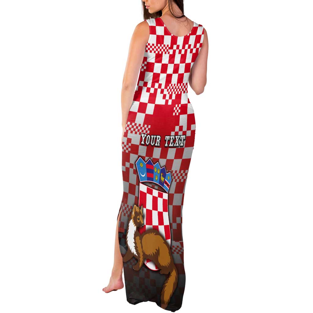 Personalized Croatia Tank Maxi Dress Kuna Zlatica With Symbol - Wonder Print Shop