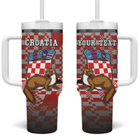 Personalized Croatia Tumbler With Handle Kuna Zlatica With Symbol - Wonder Print Shop