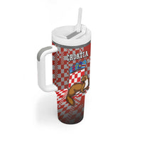 Personalized Croatia Tumbler With Handle Kuna Zlatica With Symbol - Wonder Print Shop