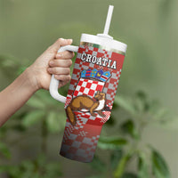Personalized Croatia Tumbler With Handle Kuna Zlatica With Symbol - Wonder Print Shop