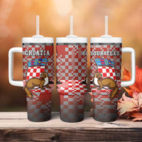 Personalized Croatia Tumbler With Handle Kuna Zlatica With Symbol - Wonder Print Shop
