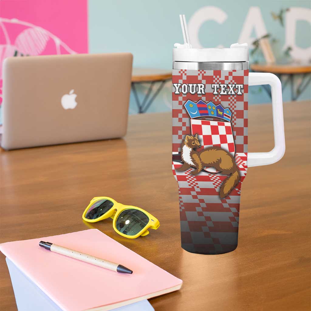 Personalized Croatia Tumbler With Handle Kuna Zlatica With Symbol - Wonder Print Shop