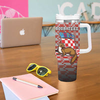 Personalized Croatia Tumbler With Handle Kuna Zlatica With Symbol - Wonder Print Shop