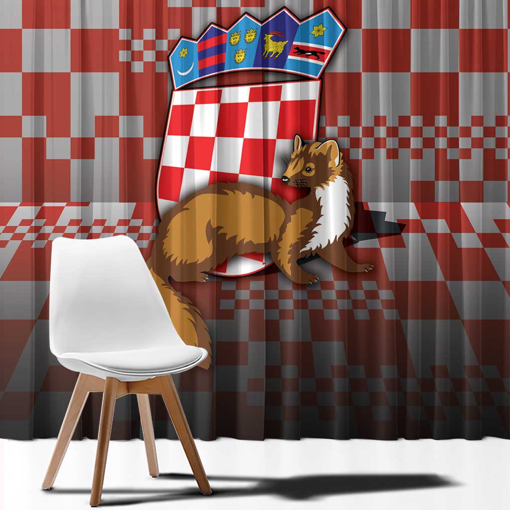 Croatia Window Curtain Kuna Zlatica With Symbol - Wonder Print Shop