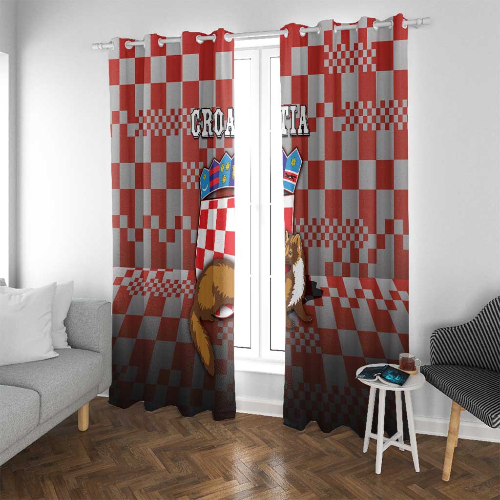 Croatia Window Curtain Kuna Zlatica With Symbol - Wonder Print Shop