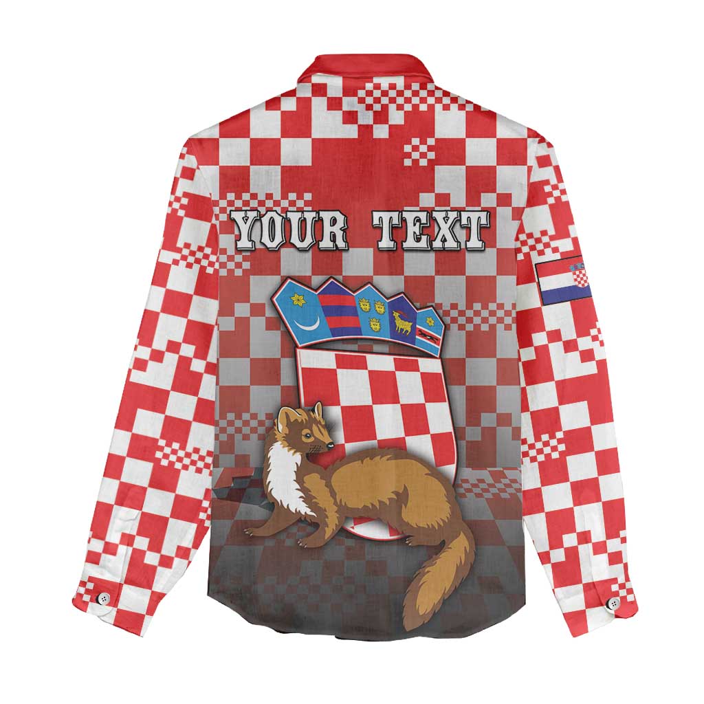 Personalized Croatia Women Casual Shirt Kuna Zlatica With Symbol - Wonder Print Shop