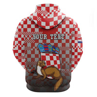 Personalized Croatia Zip Hoodie Kuna Zlatica With Symbol - Wonder Print Shop