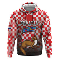 Personalized Croatia Zip Hoodie Kuna Zlatica With Symbol - Wonder Print Shop