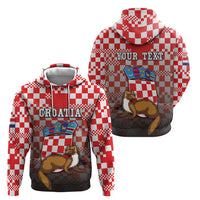 Personalized Croatia Zip Hoodie Kuna Zlatica With Symbol - Wonder Print Shop