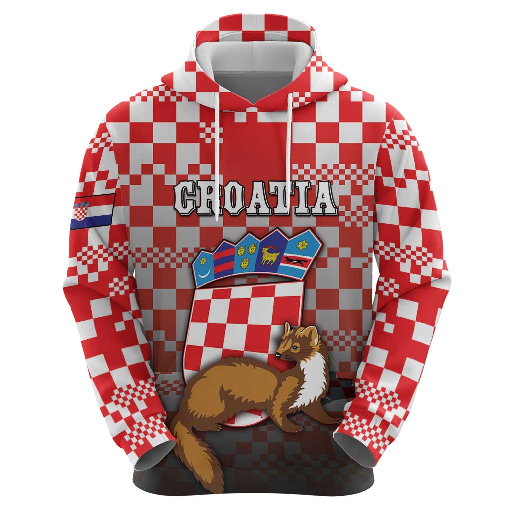 Personalized Croatia Zip Hoodie Kuna Zlatica With Symbol - Wonder Print Shop