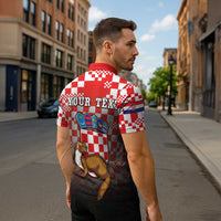 Personalized Croatia Zipper Polo Shirt Kuna Zlatica With Symbol - Wonder Print Shop
