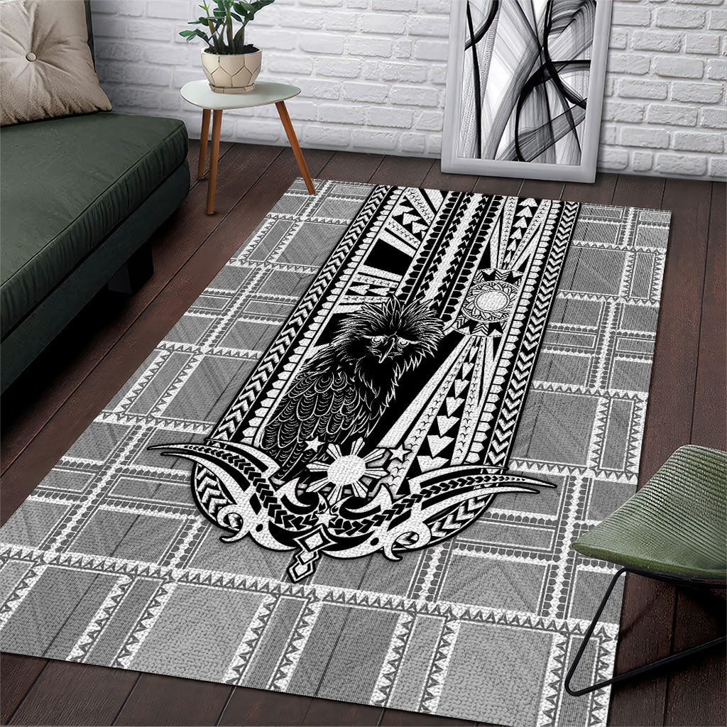 Mabuhay Philippines Festival Area Rug Philippine Eagle Sun Three Stars Barong Pattern