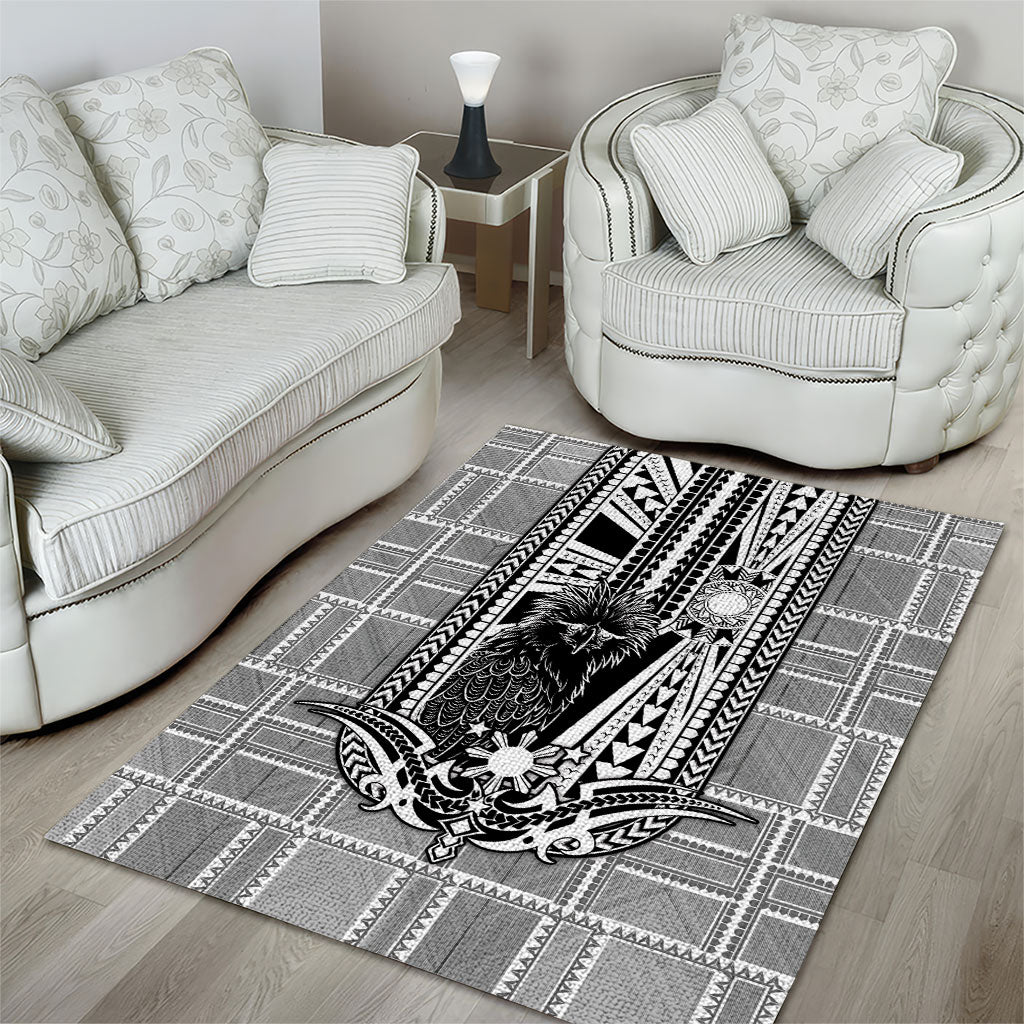 Mabuhay Philippines Festival Area Rug Philippine Eagle Sun Three Stars Barong Pattern
