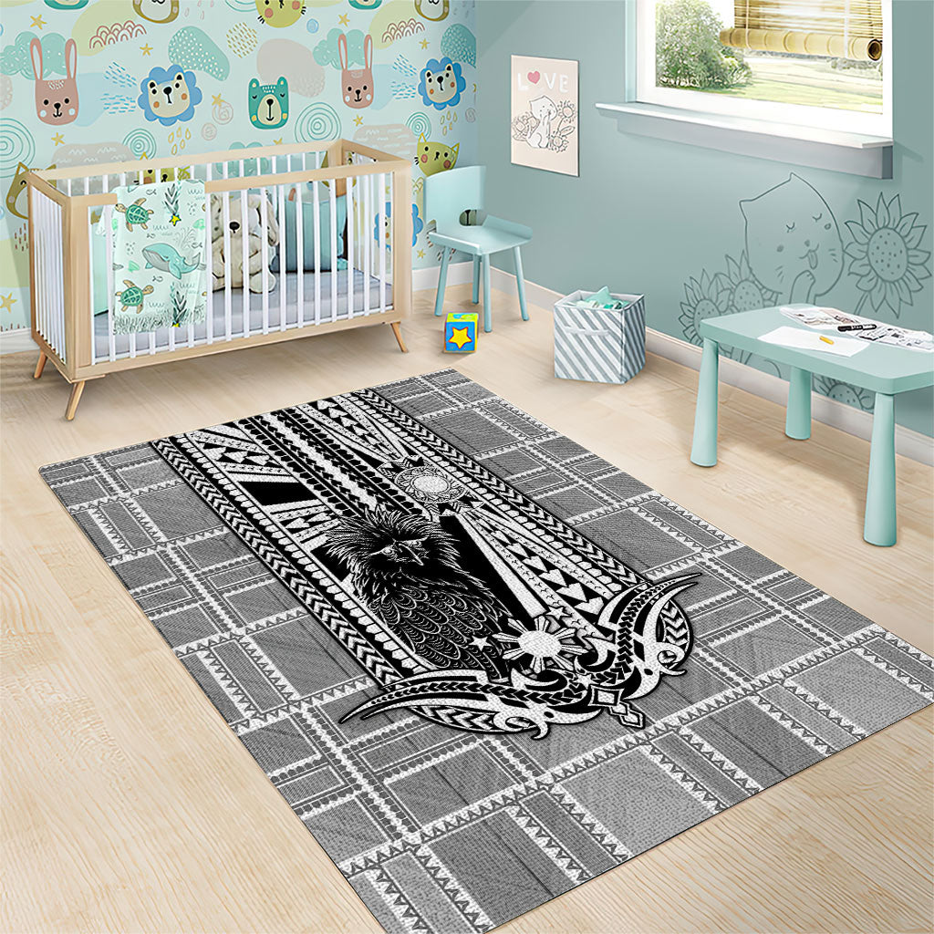 Mabuhay Philippines Festival Area Rug Philippine Eagle Sun Three Stars Barong Pattern