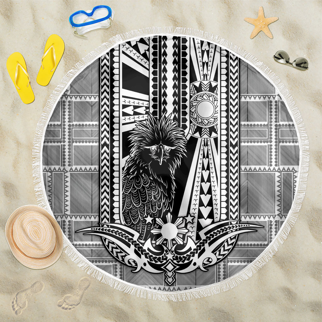 Mabuhay Philippines Festival Beach Blanket Philippine Eagle Sun Three Stars Barong Pattern