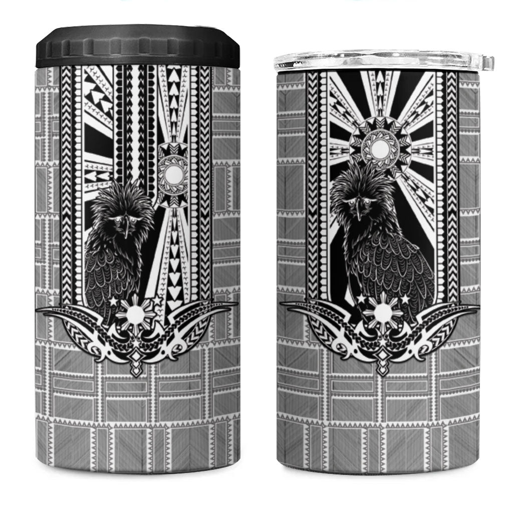 Mabuhay Philippines Festival 4 in 1 Can Cooler Tumbler Philippine Eagle Sun Three Stars Barong Pattern