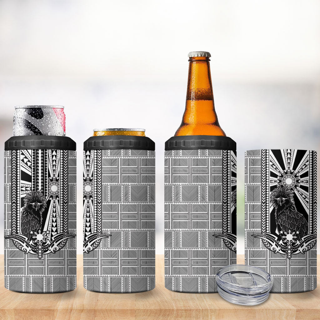 Mabuhay Philippines Festival 4 in 1 Can Cooler Tumbler Philippine Eagle Sun Three Stars Barong Pattern