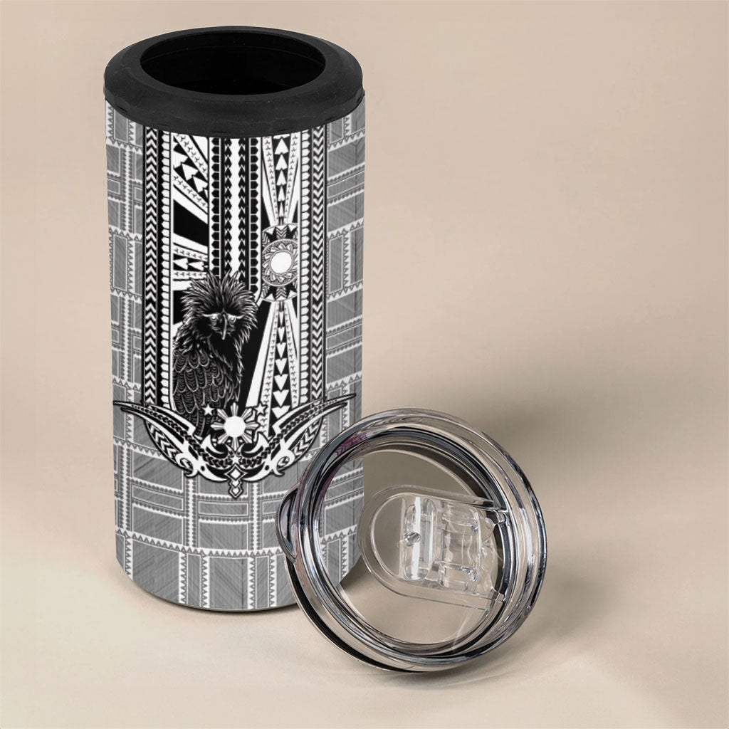 Mabuhay Philippines Festival 4 in 1 Can Cooler Tumbler Philippine Eagle Sun Three Stars Barong Pattern