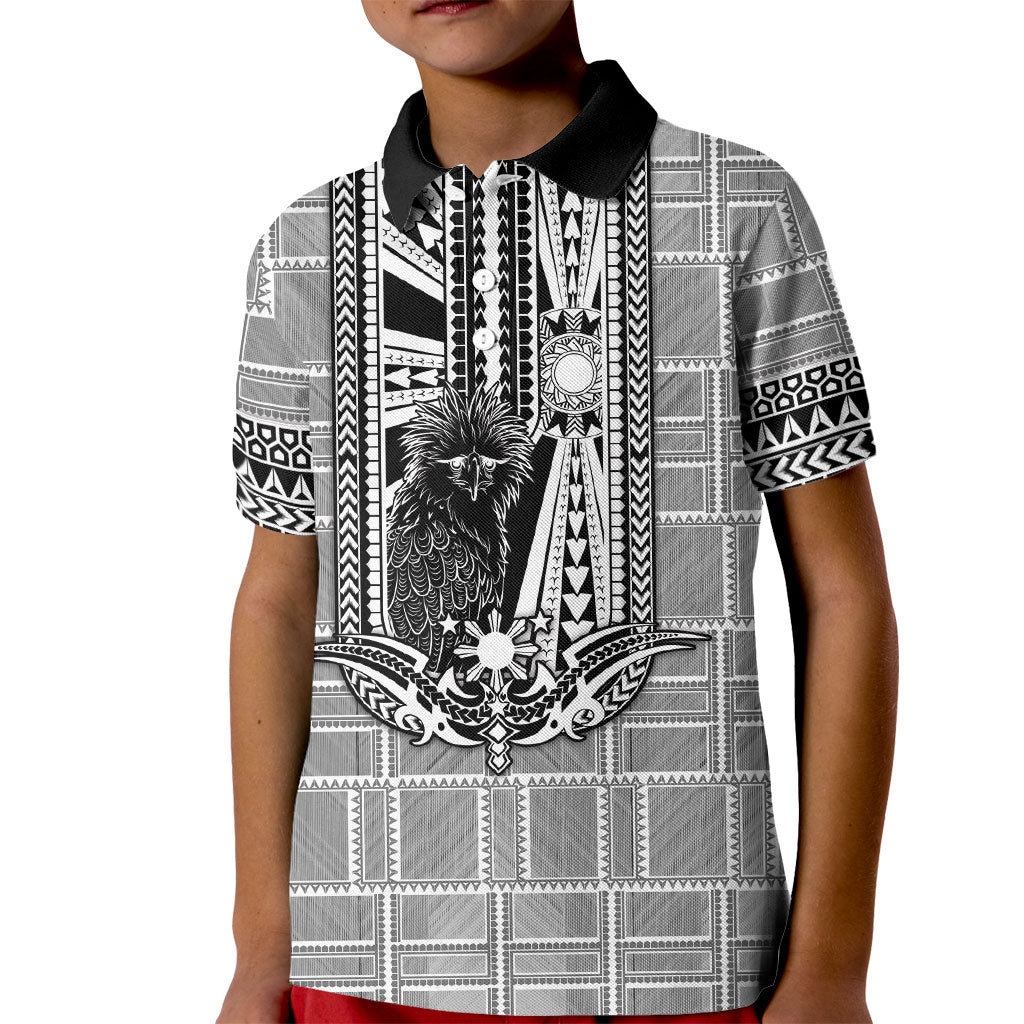 Mabuhay Philippines Festival Kid Polo Shirt Philippine Eagle Sun Three Stars Barong Pattern
