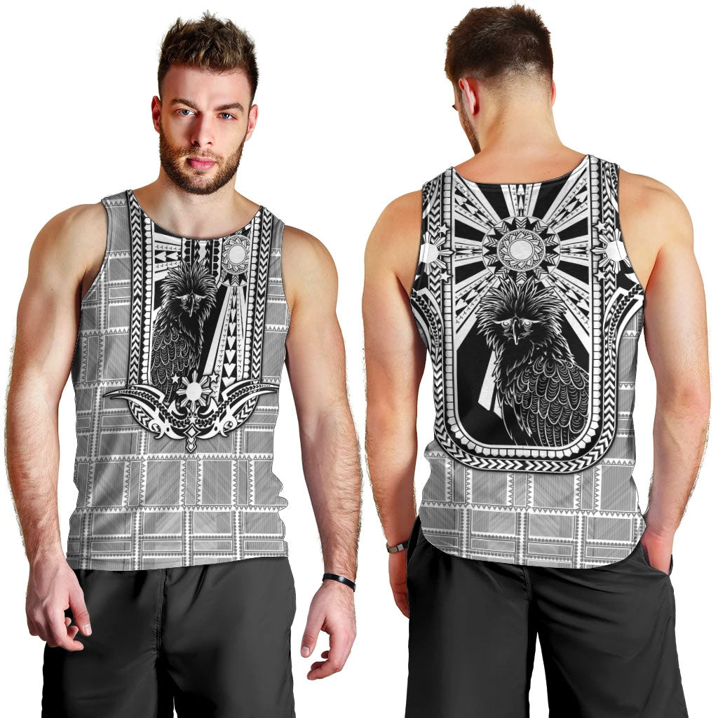 Mabuhay Philippines Festival Men Tank Top Philippine Eagle Sun Three Stars Barong Pattern
