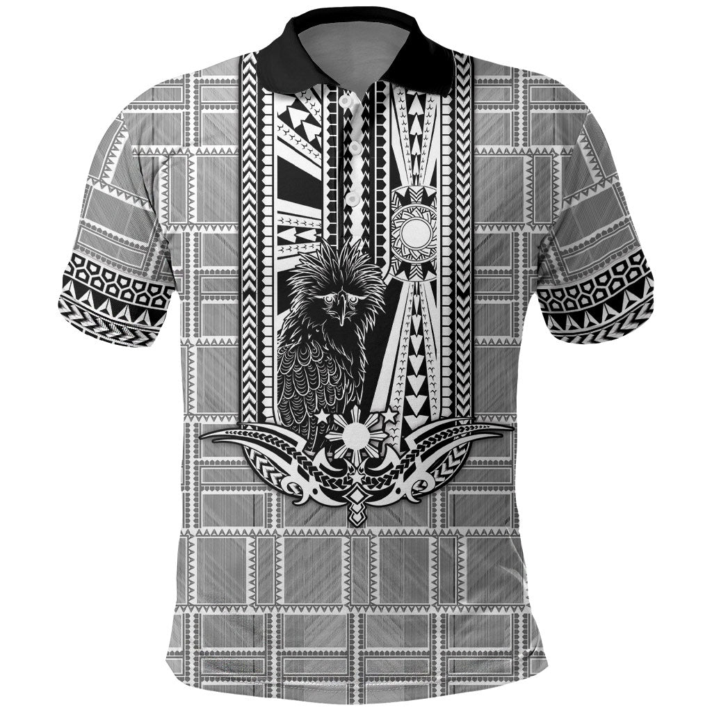Mabuhay Philippines Festival Polo Shirt Philippine Eagle Sun Three Stars Barong Pattern