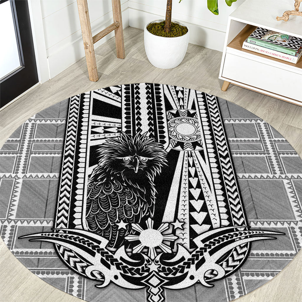 Mabuhay Philippines Festival Round Carpet Philippine Eagle Sun Three Stars Barong Pattern
