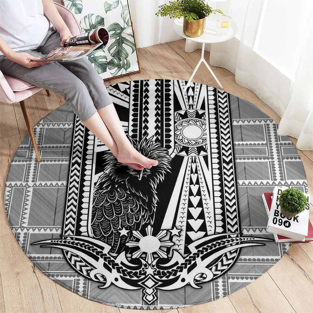 Mabuhay Philippines Festival Round Carpet Philippine Eagle Sun Three Stars Barong Pattern